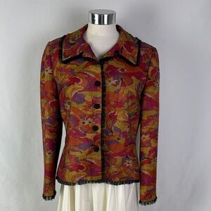 Ruty Vintage Floral Pleated Blazer Jacket